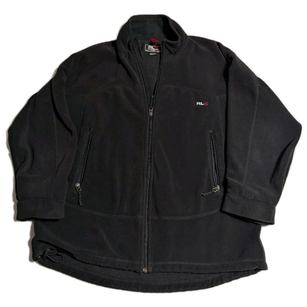 RLX Ralph Lauren Polartec Fleece Jacket Mens XL Black Full Zip Golf Outdoor